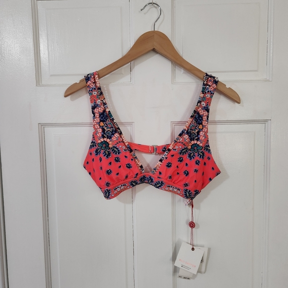 NWT Red Carter Positano Plunge Bikini Swimsuit Top - Picture 5 of 6